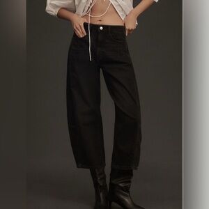 The Kenna midrise barrel Jean by Pilcro for Anthropologie.